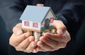 Protect Your House in hand Royalty Free Stock Photo