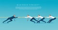 Businessmen pull the rope business concept. tug of war background Royalty Free Stock Photo