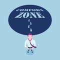 Businessmen running out of the comfort zone concept