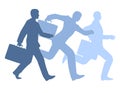 Businessmen Running Silhouettes