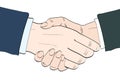 Businessmen shake hands vector illustration in retro pop art sty Royalty Free Stock Photo