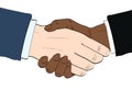 Businessmen shake hands vector illustration in retro pop art sty Royalty Free Stock Photo