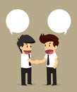 Businessmen shaking hands with an agreed proposal Royalty Free Stock Photo