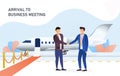 Businessmen shaking hands in the airport Royalty Free Stock Photo