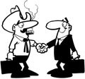 Businessmen shaking hands cartoon Vector Clipart