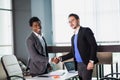 Businessmen shaking hands, partners agreemnet, business, office concept. Royalty Free Stock Photo