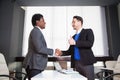 Businessmen shaking hands, partners agreemnet, business, office concept. Royalty Free Stock Photo