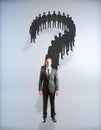 Businessmen silhouette question mark Royalty Free Stock Photo