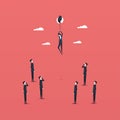 businessmen standing and floating