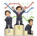 Businessmen are standing on pedestal 4