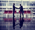 Businessmen Talking Business Airport Deal Concept Royalty Free Stock Photo