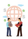 Businessmen trading on international level. International business cooperation and partnership concept Royalty Free Stock Photo