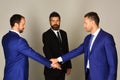 Businessmen wear smart suits and ties. Men with beard Royalty Free Stock Photo