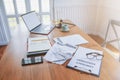 Businessmen who are stressed due to bankruptcy and are tearing the contract in front of the lawyer in the lawyer office Royalty Free Stock Photo