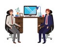Businessmen in the work office avatar character