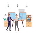 Businessmen in the work office avatar character