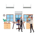 Businessmen in the work office avatar character