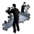 Businessmens bilding puzzle