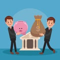 Businessmens and money cartoons