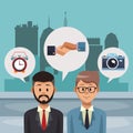 Businessmens talking cartoon Royalty Free Stock Photo