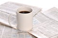 Businesspapers and cup of coffee Royalty Free Stock Photo
