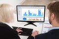 Businesspeople Analyzing Graph On Computer Royalty Free Stock Photo