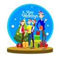 Businesspeople Celebrate Merry Christmas And Happy New Year People Group Santa Hat
