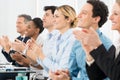 Businesspeople Clapping In Office Royalty Free Stock Photo