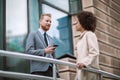 Businesspeople commuting and walking in busy city Royalty Free Stock Photo