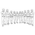 Businesspeople fold arms with polo shirt vector illustration sketch doodle hand drawn