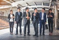 Businesspeople group talking at city, business team Royalty Free Stock Photo