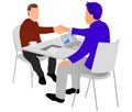 Businesspeople handshaking after negotiation or interview at office. Productive partnership concept. Constructive Business Confron Royalty Free Stock Photo