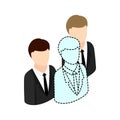 Businesspeople icon, isometric 3d style