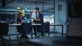 Businesspeople in Modern Office: Business Meeting of Two Managers. Female CEO and Marketing Direct Royalty Free Stock Photo