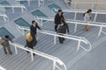 Businesspeople Moving Up And Down Stairs Royalty Free Stock Photo