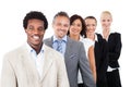 Businesspeople standing over white background