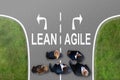 Businesspeople Standing Making Lean And Agile Choice