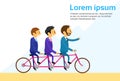 Businesspeople Team Riding Bicycle Tandem Bike