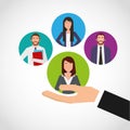 Businesspeople teamwork community icons