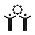 Businesspeople teamwork cooperation management developing successful silhouette style icon