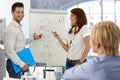 Businesspeople working with whiteboard Royalty Free Stock Photo