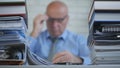 Businessperson In Blurred Image Reading Mobile Phone Online Message Royalty Free Stock Photo