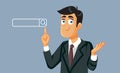 Businessman Pointing to a Search Bar Vector Illustration Royalty Free Stock Photo