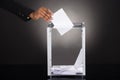 Businessperson Hand Inserting Ballot In Box