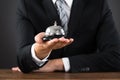 Businessperson Hands Holding Service Bell Royalty Free Stock Photo