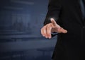 Businessperson touching air glow Royalty Free Stock Photo