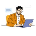 A businessperson using a laptop equipped with OpenAI\'s chatgpt for strategy and operations generative AI chatgpt