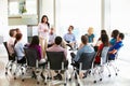 Businesswoman Addressing Multi-Cultural Office Staff Meeting