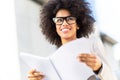 Businesswoman with afro hair Royalty Free Stock Photo