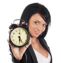 Businesswoman with alarm clock